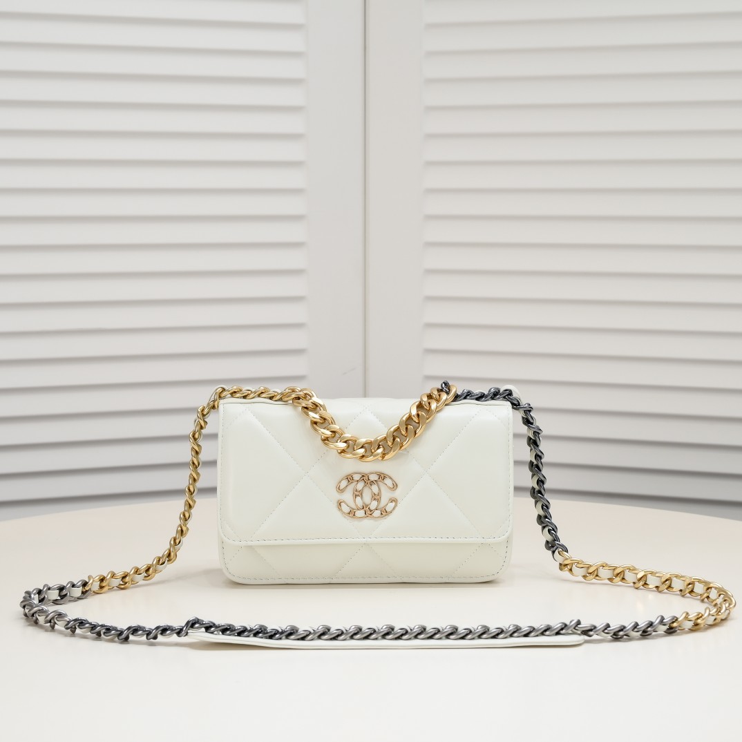 Chanel Woc 3 Colour Metallic Mixed Strap Shoulder Bag Handbag