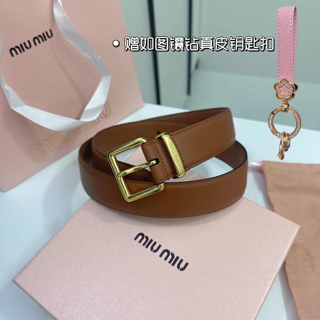 MiuMiu Leather Belts 1:1 Mirror Version