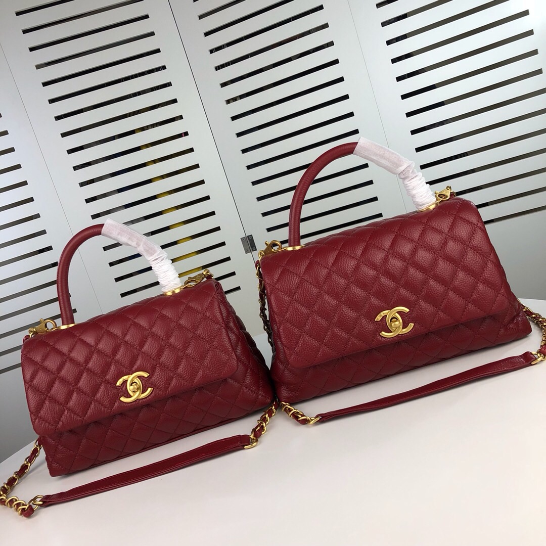 Chanel Red Large Shoulder Bag Handbag
