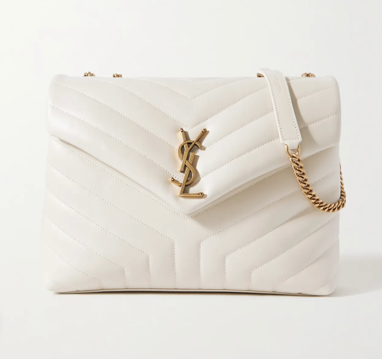Yve SAINT LAURENT YSL LouLou Medium Quilted Leather Shoulder Bag White(Replica)