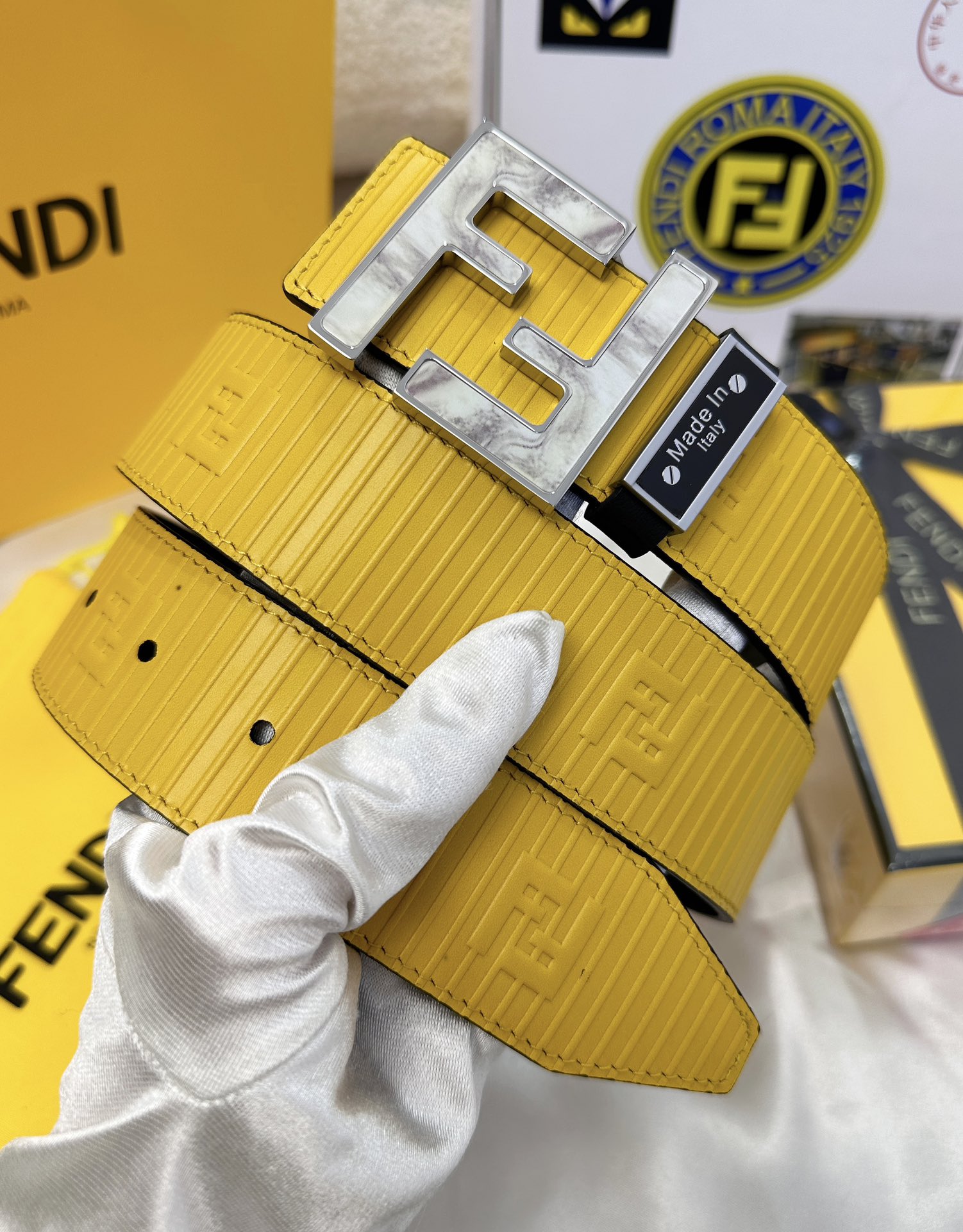 Fendi Leather Belts 1:1 Mirror Version