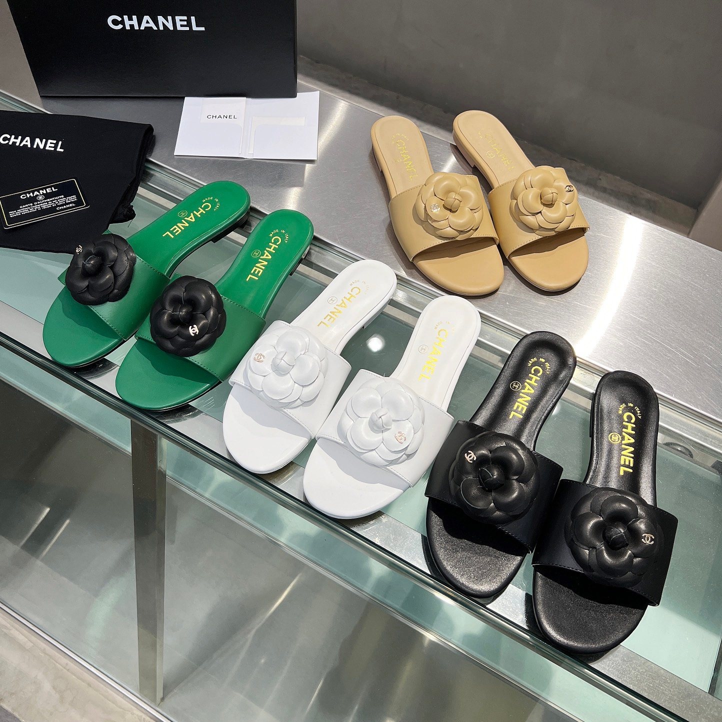 Chanel Shoes Camellia women's slippers