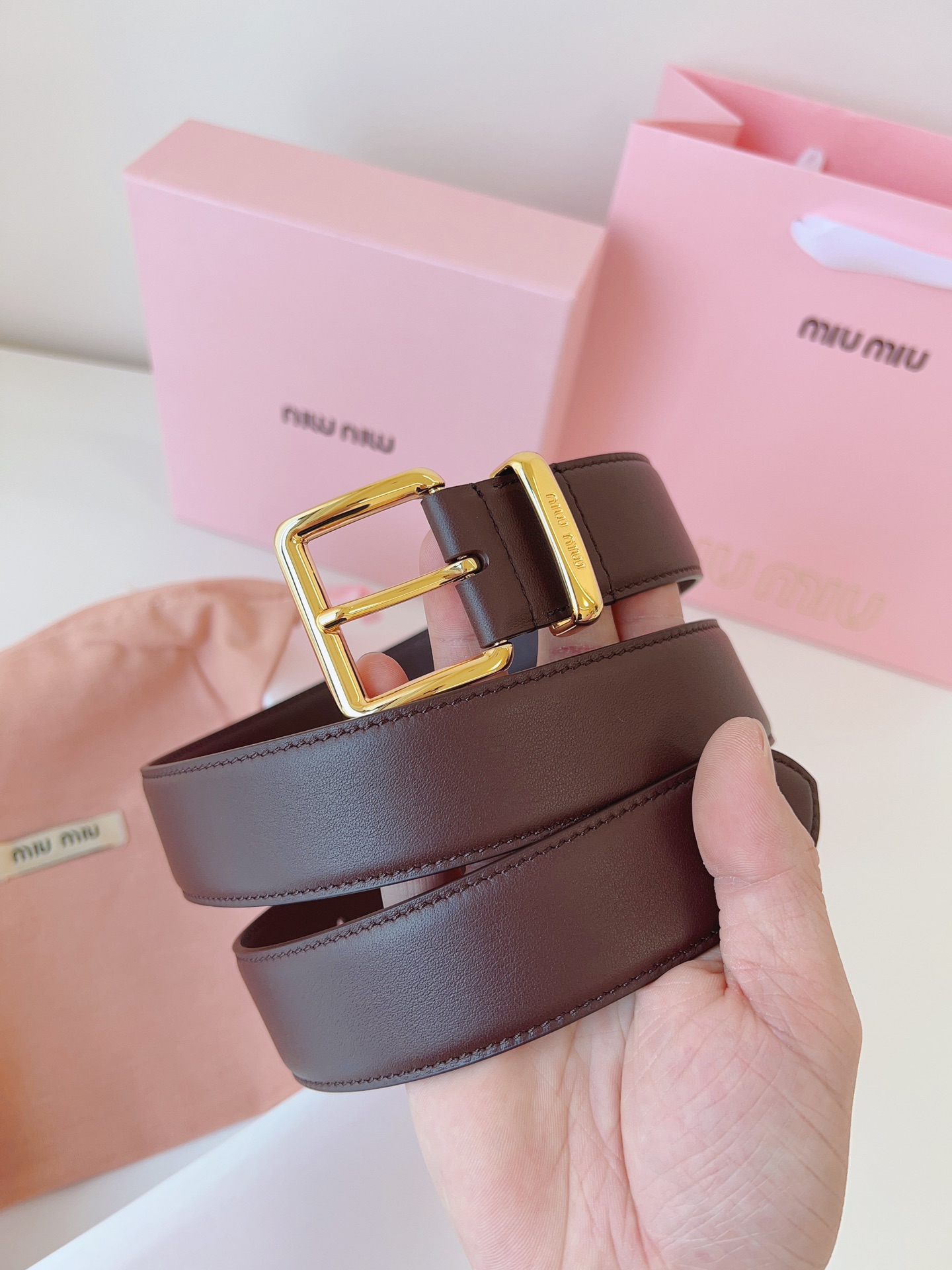 MiuMiu Leather Belts 1:1 Mirror Version