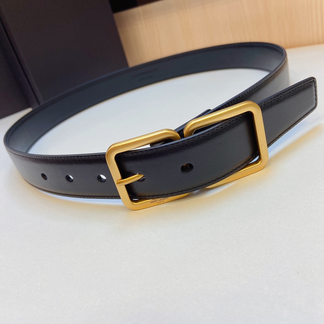 YSL Saint Laurent Leather Belts 1:1 Mirror Version