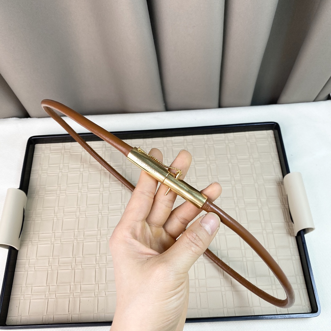 YSL Saint Laurent Leather Belts 1:1 Mirror Version