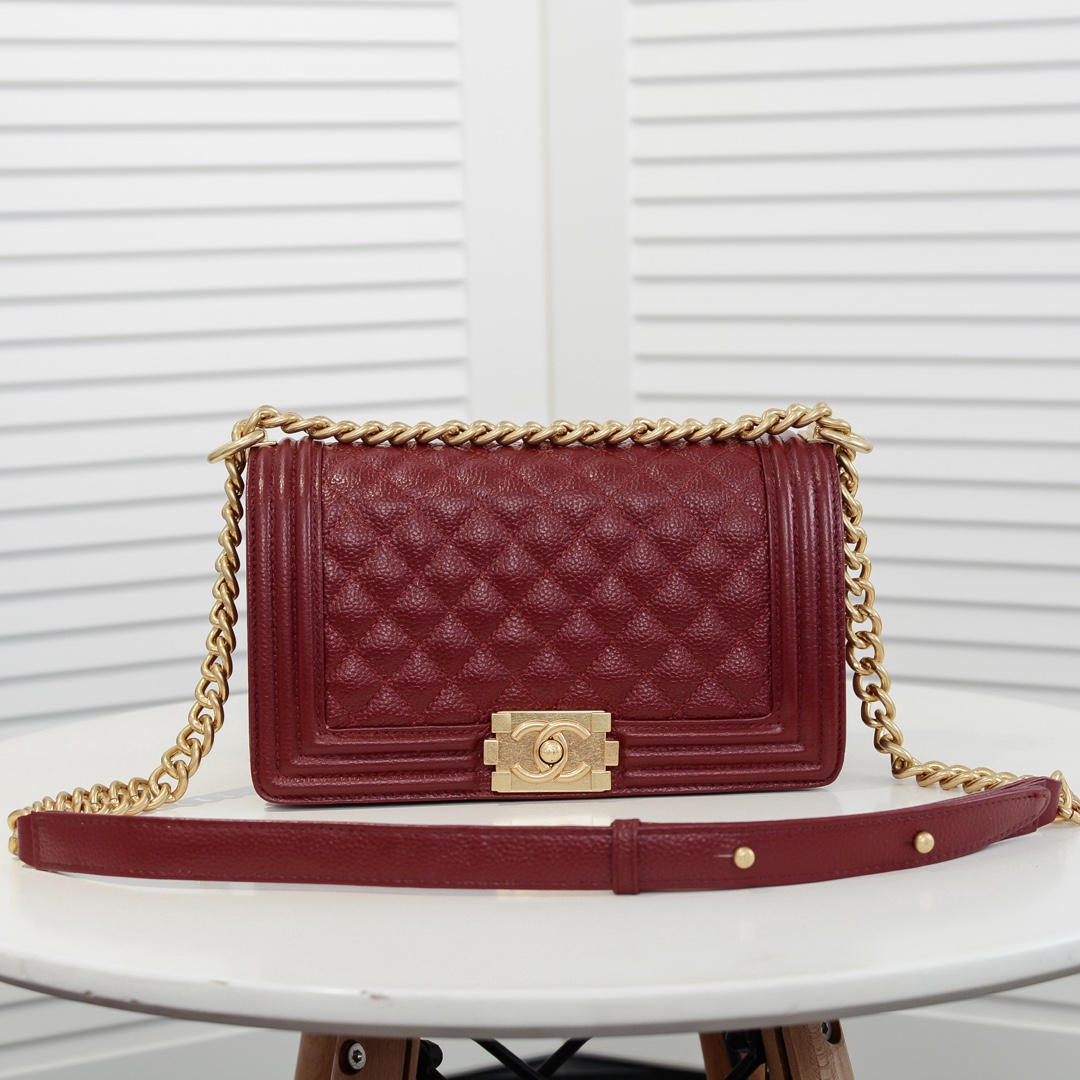 Chanel Leboy litchi or lychee pattern Shoulder Bag Handbag