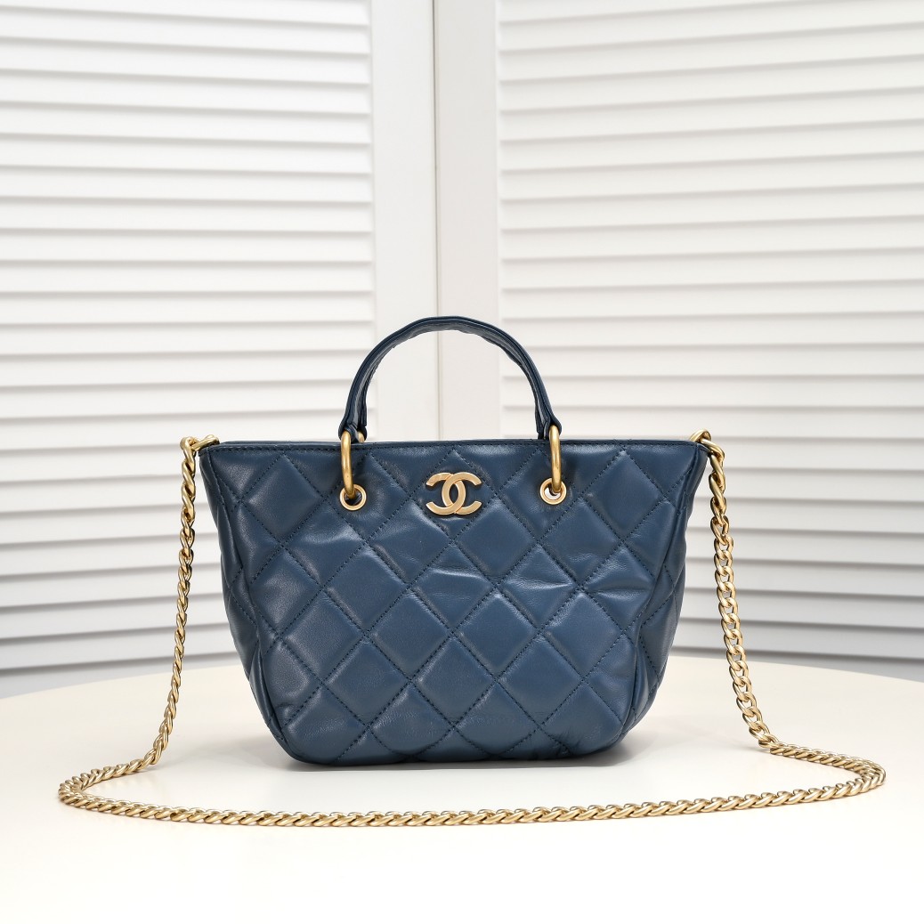 Chanel CC 2Way Chain Shoulder Tote Bag Leather Shoulder Bag Handbag