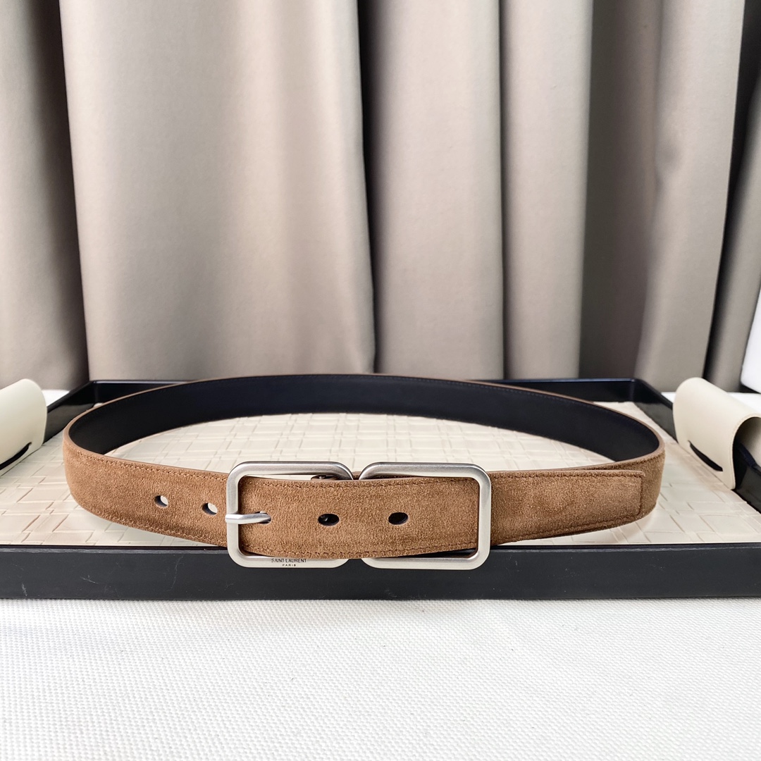 YSL Saint Laurent Leather Belts 1:1 Mirror Version