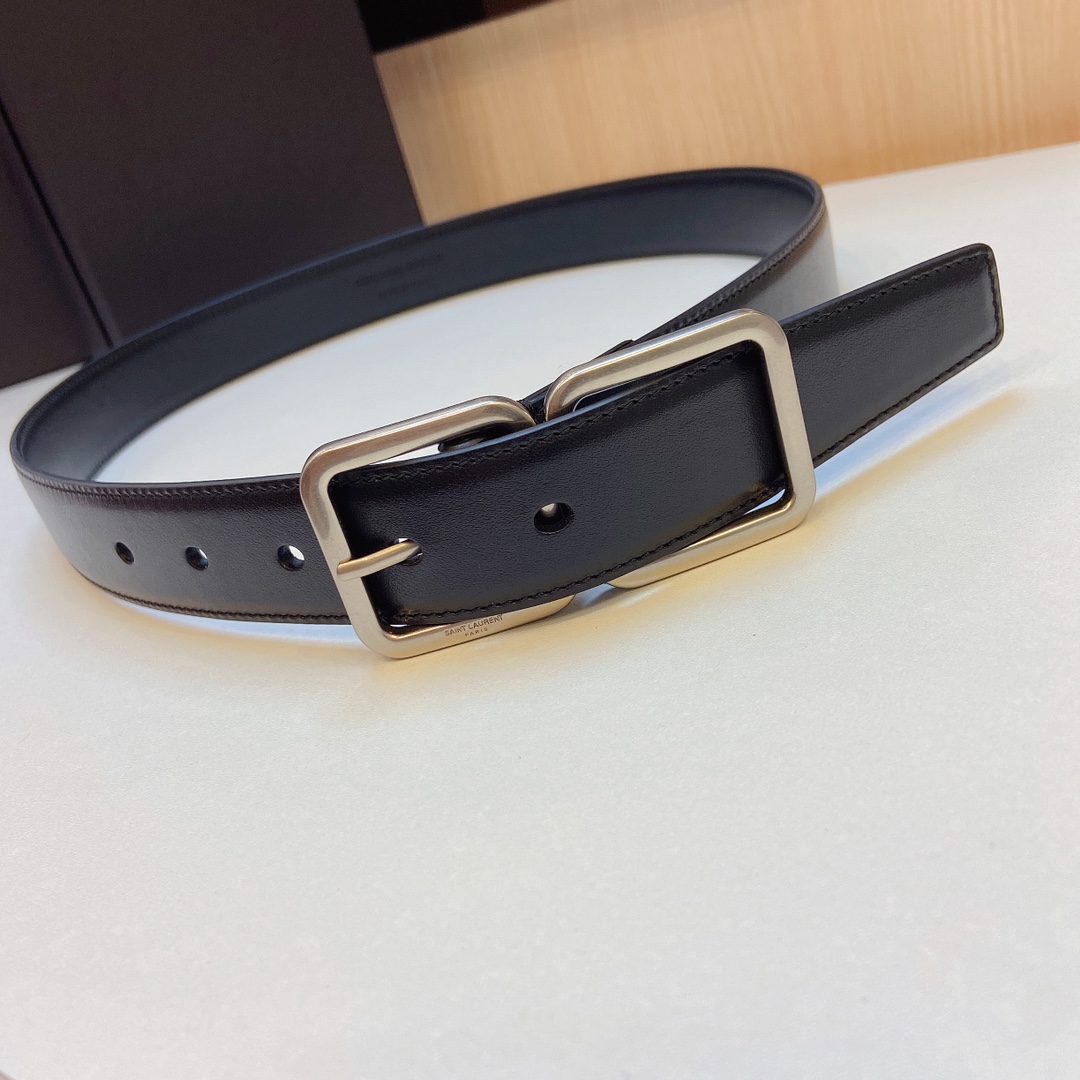 YSL Saint Laurent Leather Belts 1:1 Mirror Version