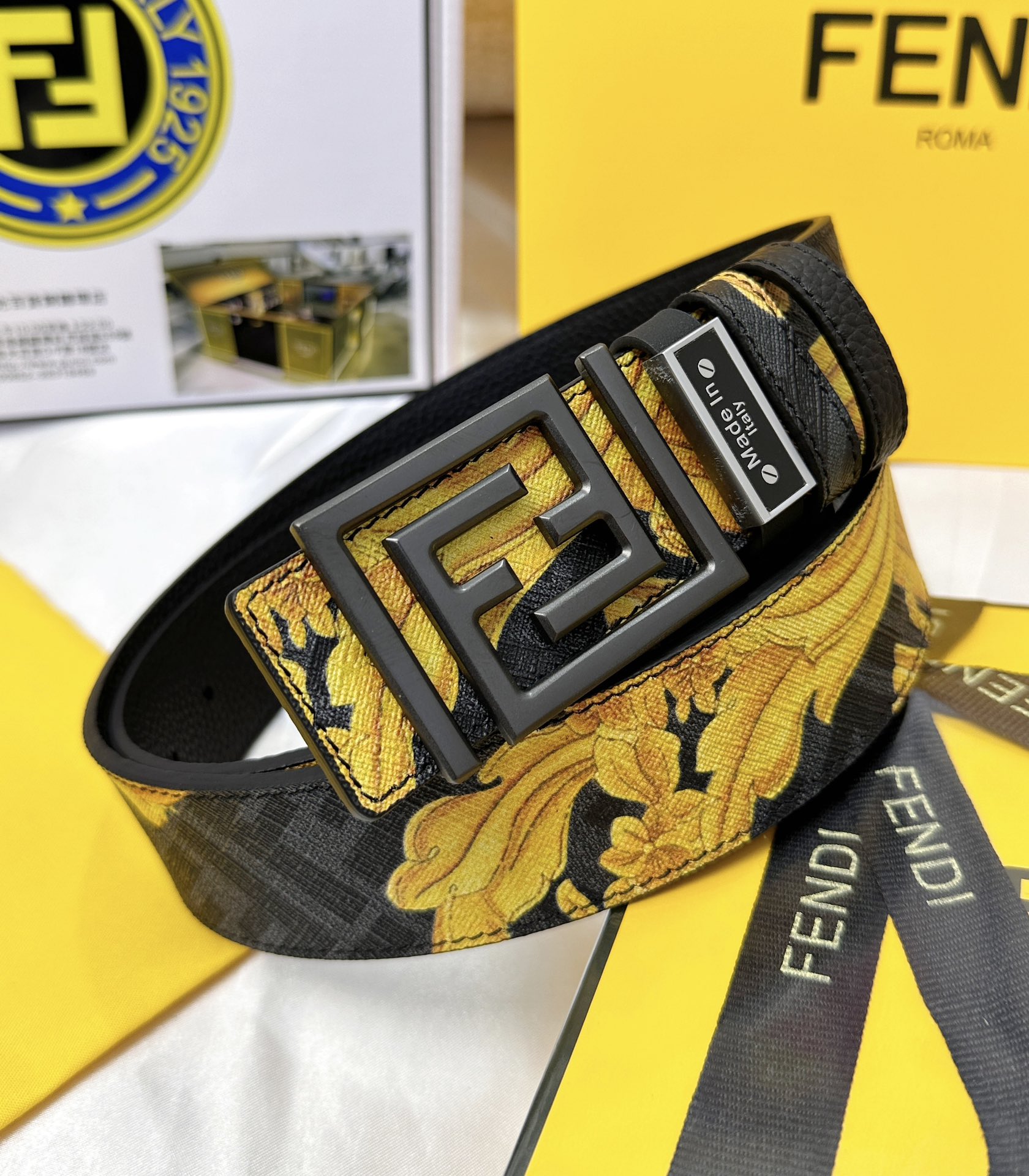 Fendi Leather Belts 1:1 Mirror Version