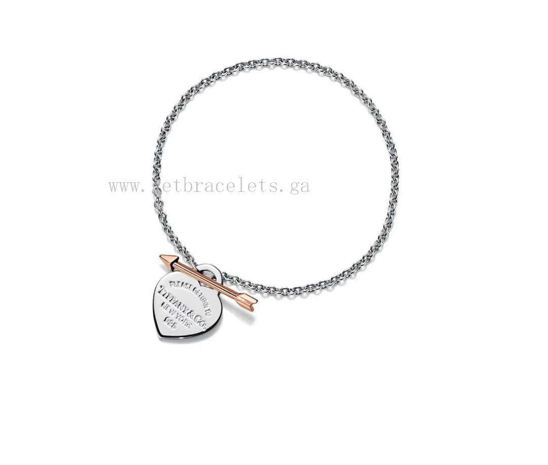Return to Tiffany Lovestruck Heart Tag Bracelet in Silver and Rose Gold