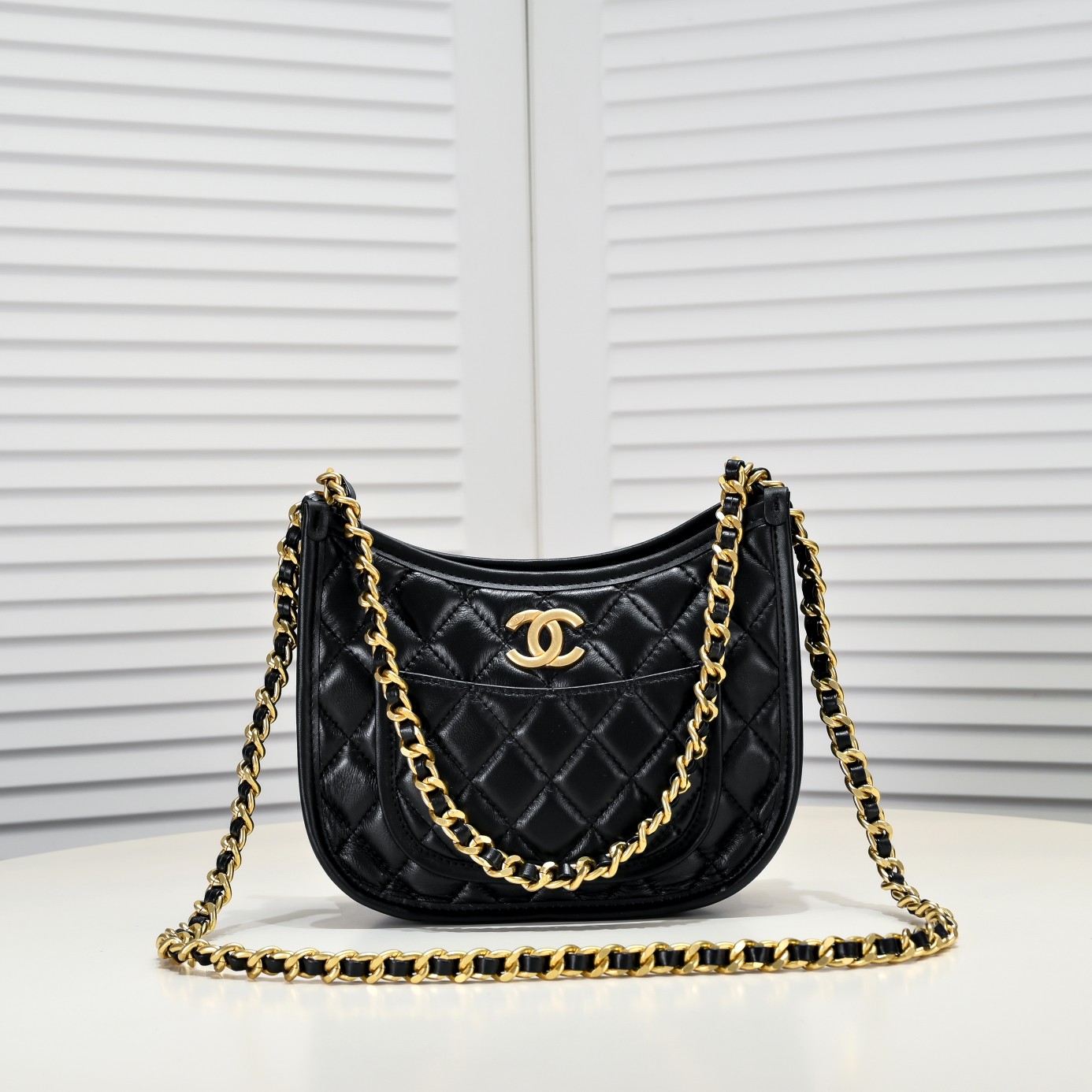 Chanel 24S Half Moon Hobo Underarm Bag Shoulder Bag Handbag
