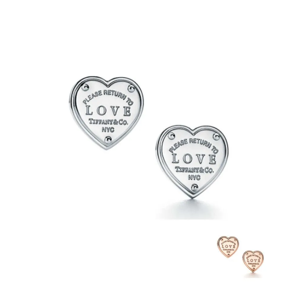 Wholesale Tiffany Heart Love Earrings Diamonds Latest Women Fine Jewelry