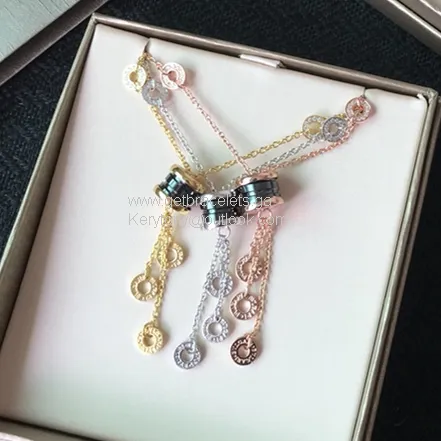 B.zero1 Tassels Necklace Black Ceramic with Diamonds 3 Colors Luxury