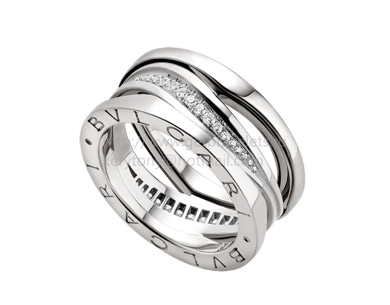 B.zero1 Design Legend Ring in White Gold Set With Pave Diamonds