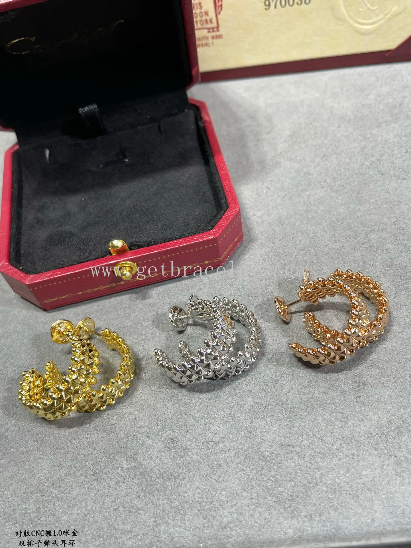 Clash de Cartier Earrings Double-Row Model Rose Gold/Yellow Gold/White Gold