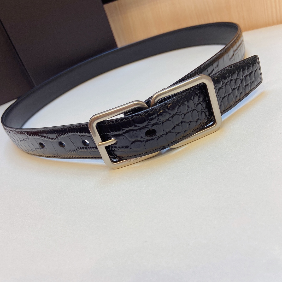 YSL Saint Laurent Leather Belts 1:1 Mirror Version