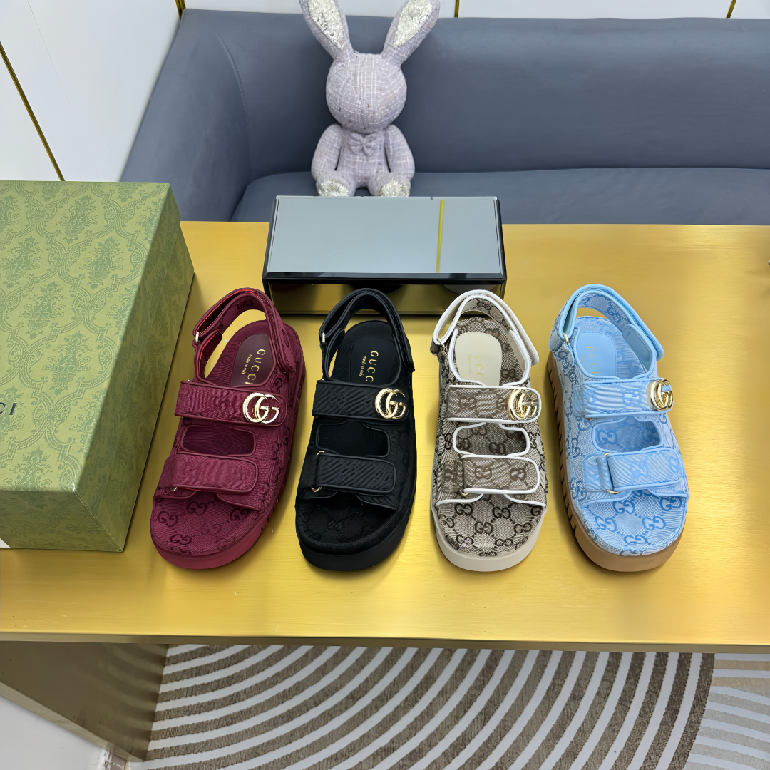 Gucci Shoes New Velcro Thick Bottom Couple Sandals