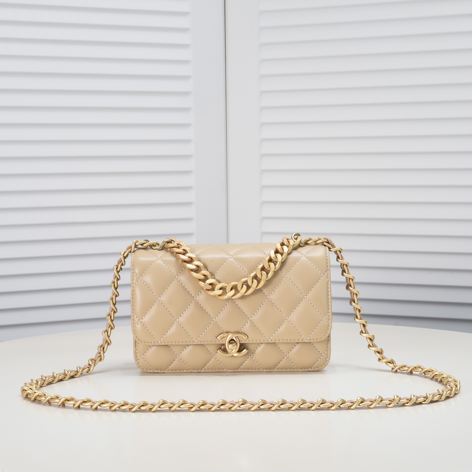 Chanel Soft Sheepskin Chain Shoulder Bag Handbag