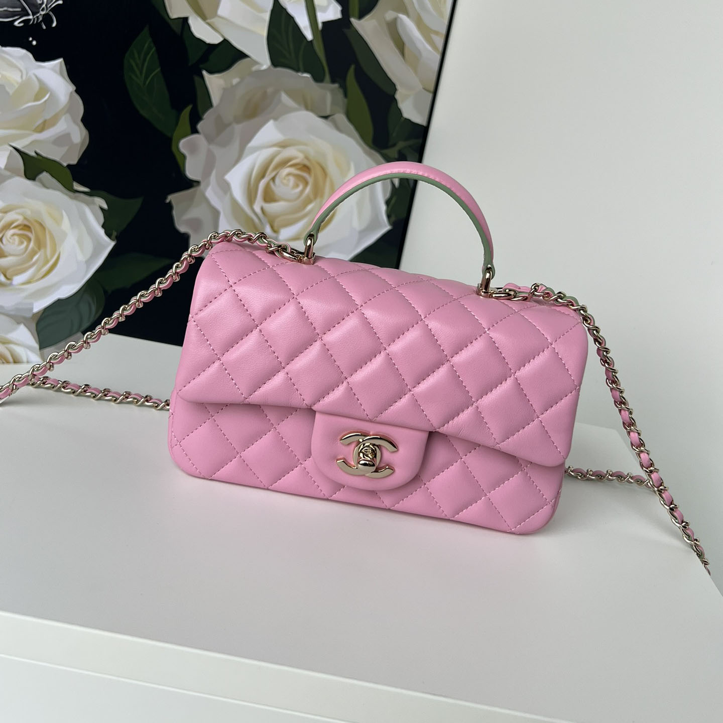 Chanel Classic Mini CF Mirror Version Flap Bag Top Handle Shoulder Bag Handbag 10A