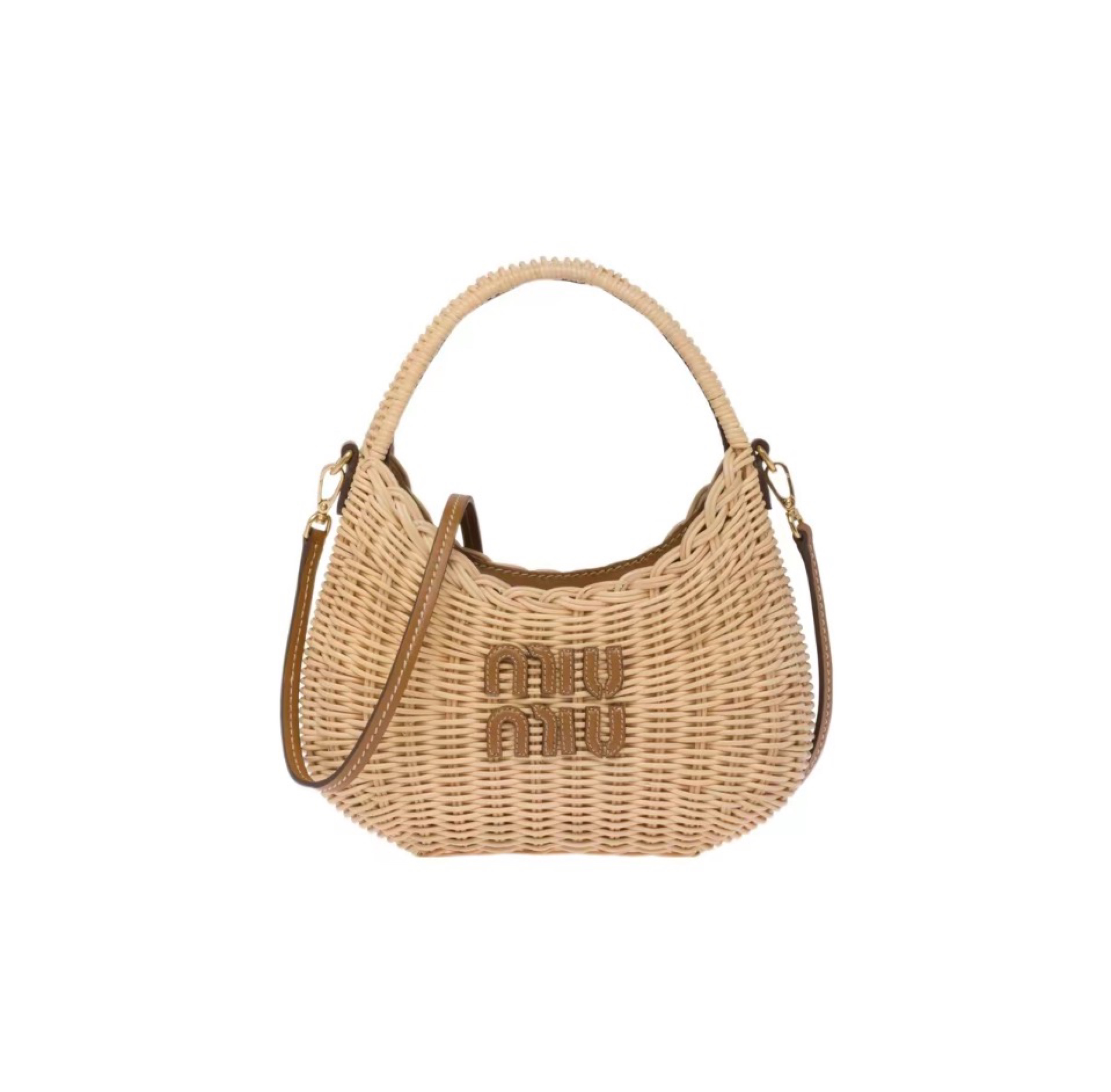 Miumiu Hobo Woven Wicker Shoulder Bag Crossbody Bag（Replica）