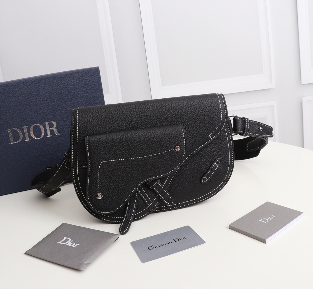 DIOR Saddle Men Embroidery Crossbody Bag 10A(Replica)