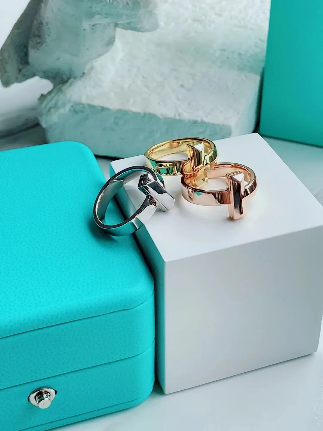 Tiffany T1 Ring Yellow Gold/Rose Gold/White Gold Width 4.5mm