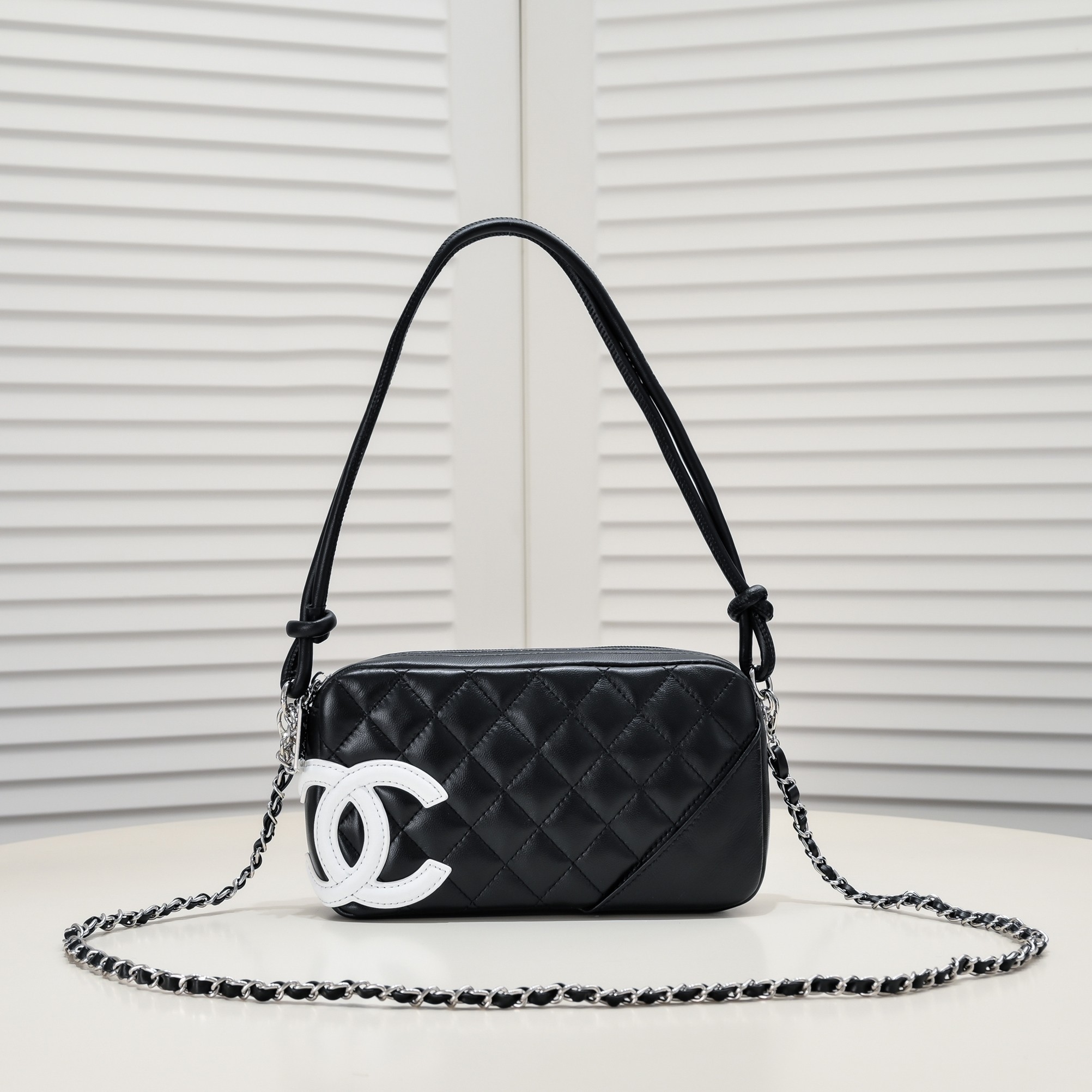 Chanel Ligne Cambon Bowling Bag Small Shoulder Bag Handbag