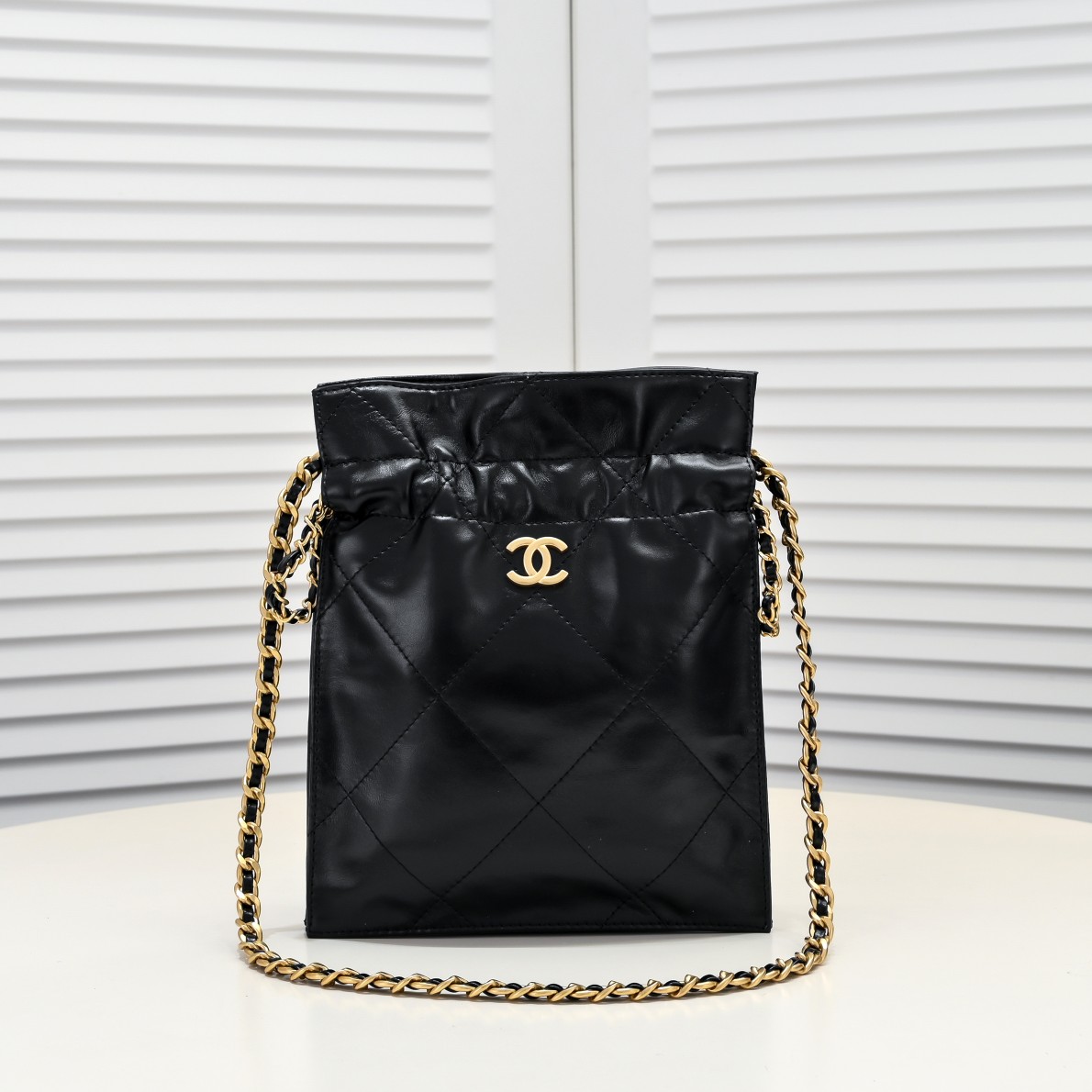 Chanel Drawstring Trash Bag Shoulder Bag Handbag