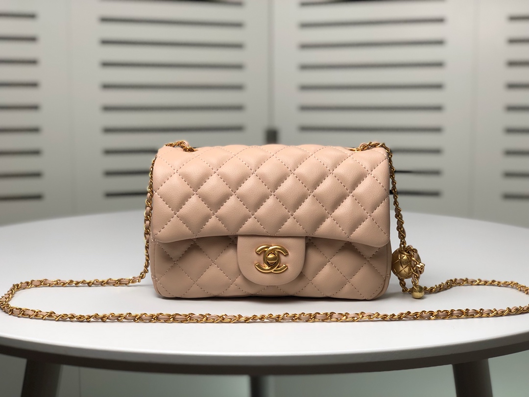 Chanel Cross Body Metal Ball Chain Shoulder Bag Handbag