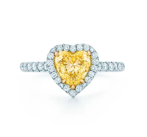Tiffany Soleste Heart-shaped Ring Yellow/White Crystals Gorgeous Jewelry New York Fashion 28681178