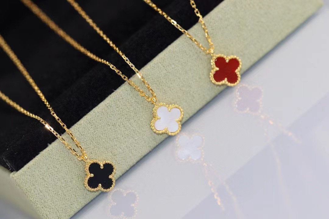 Van Cleef & Arpels Mini Clover Necklace, Sweet Alhambra pendant, Various colors available