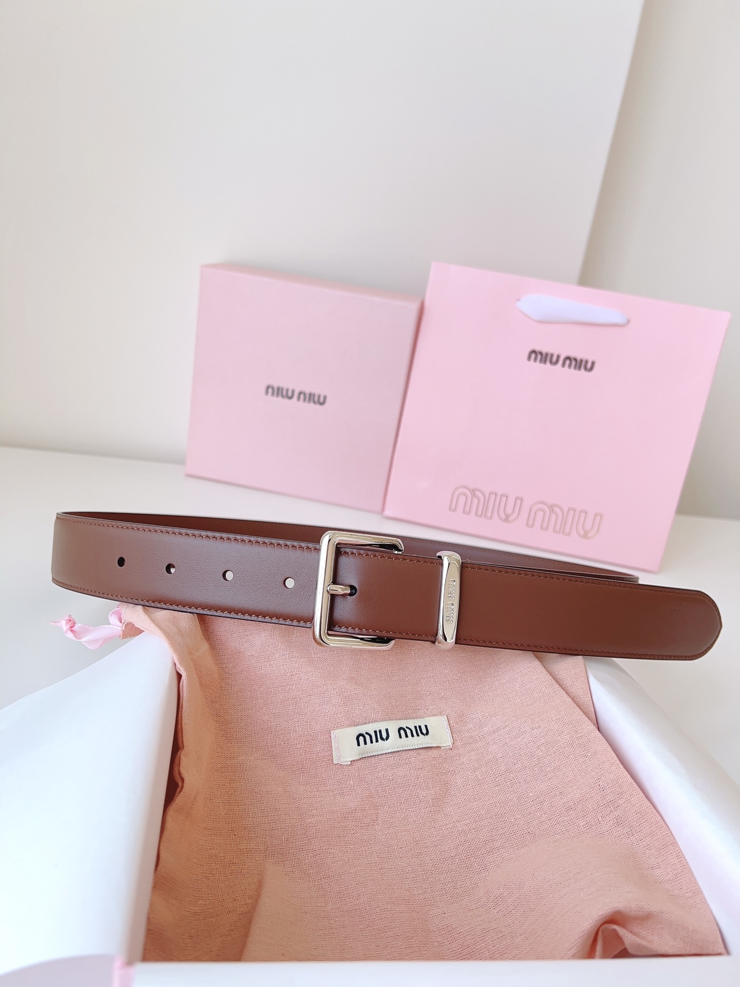 MiuMiu Leather Belts 1:1 Mirror Version