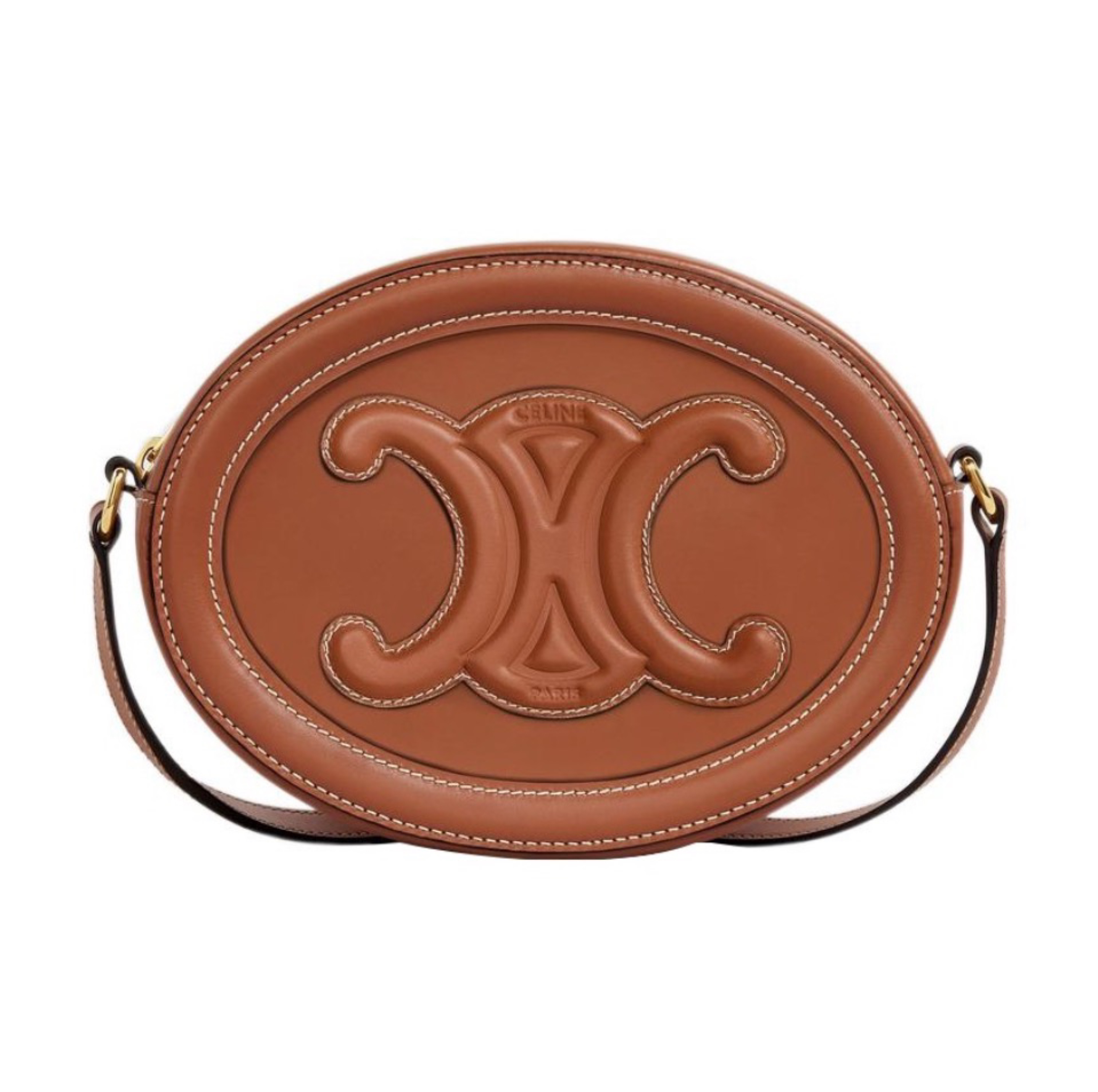 Celine Cuir Triomphe Oval Leather Shoulder Bag Crossbody Bag (Replica)