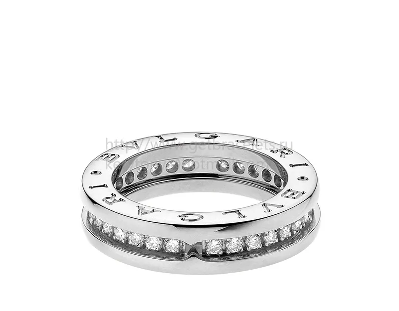 B.zero1 1-Band White Gold Ring with Pave Diamonds