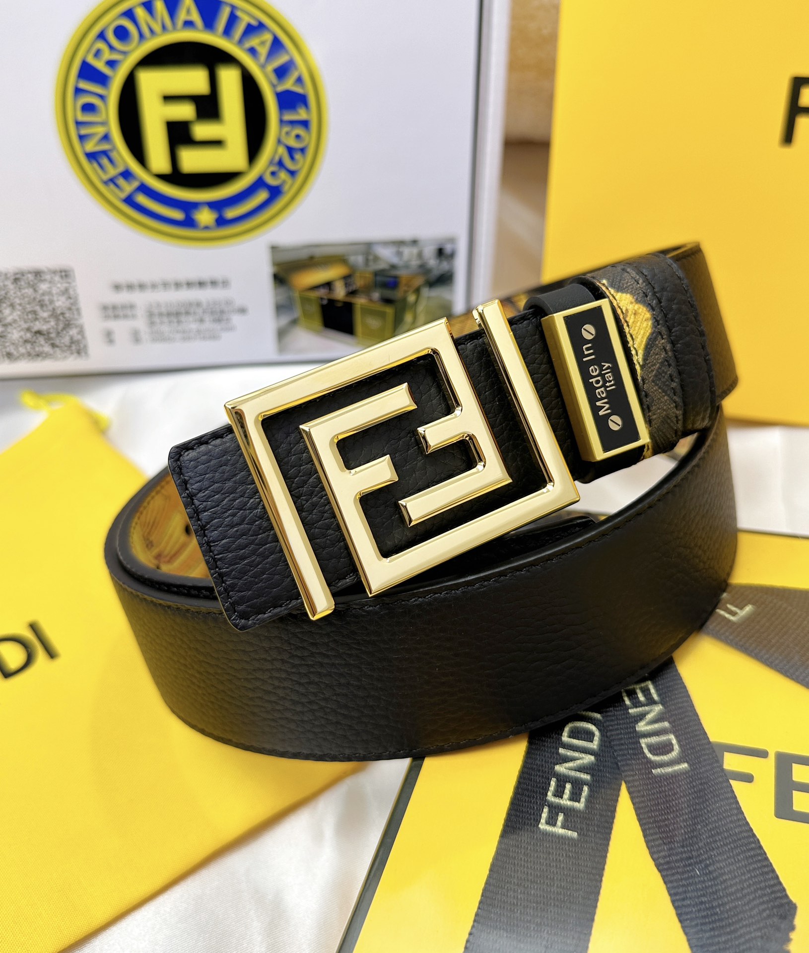 Fendi Leather Belts 1:1 Mirror Version