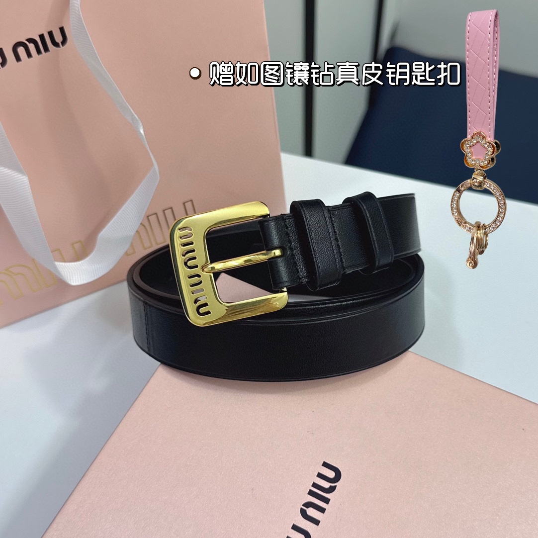 MiuMiu Leather Belts 1:1 Mirror Version