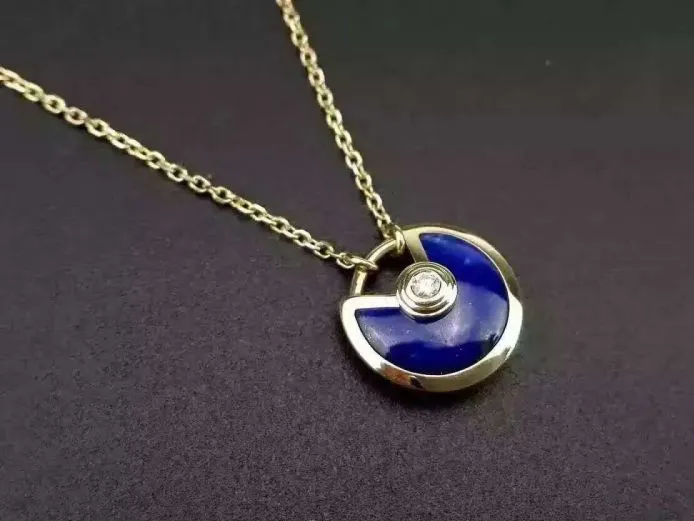 Amulette de Cartier Lapis Lazuli Diamond Necklack in Yellow Gold, White Gold and Pink Gold