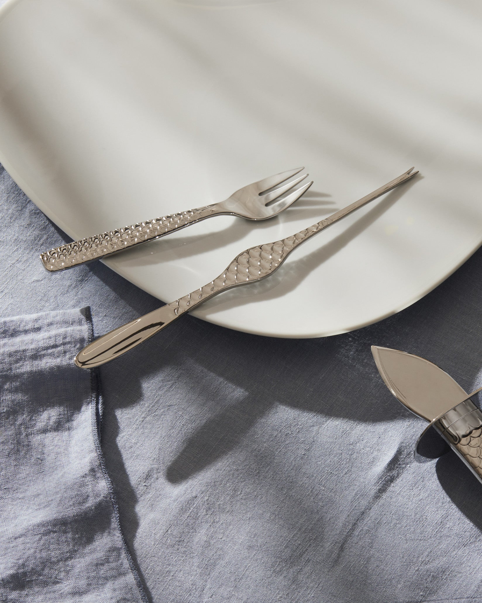 Colombina fish Set of 4 shellfish forks Design Doriana e Massimiliano Fuksas