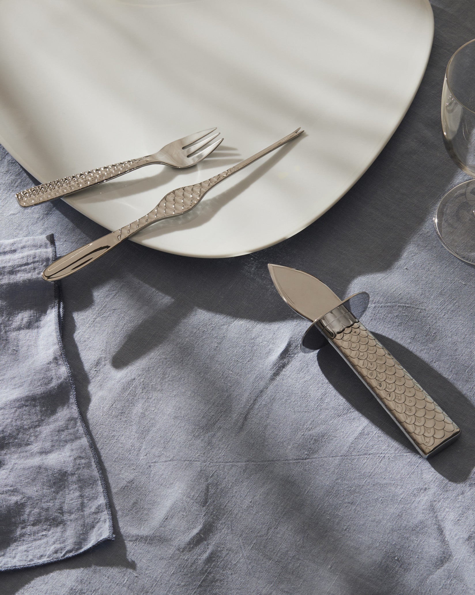 Colombina fish Set of 4 oyster and clam forks Design Doriana e Massimiliano Fuksas