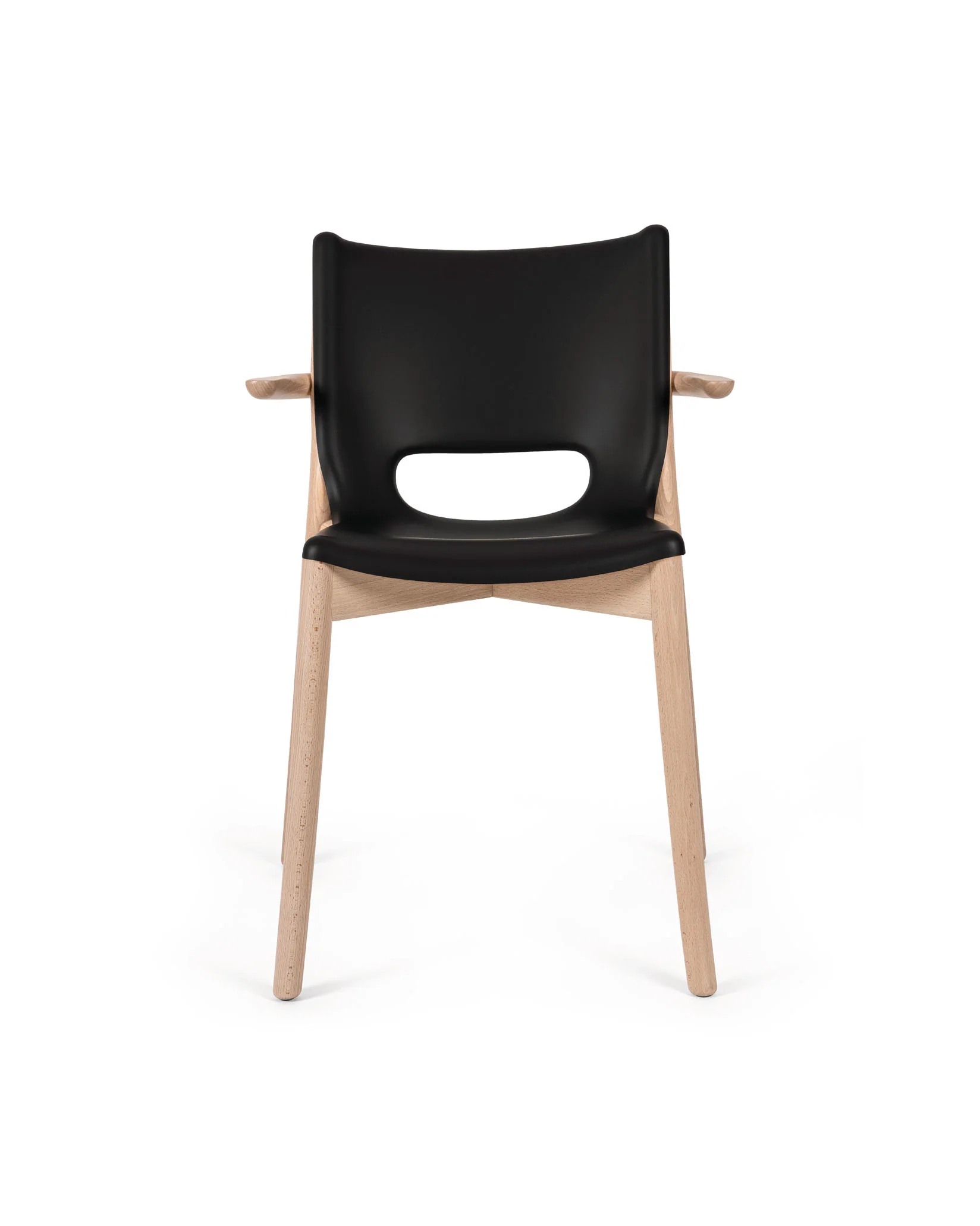 Poêle Collection Monoshell chair with armrests Design Philippe Starck