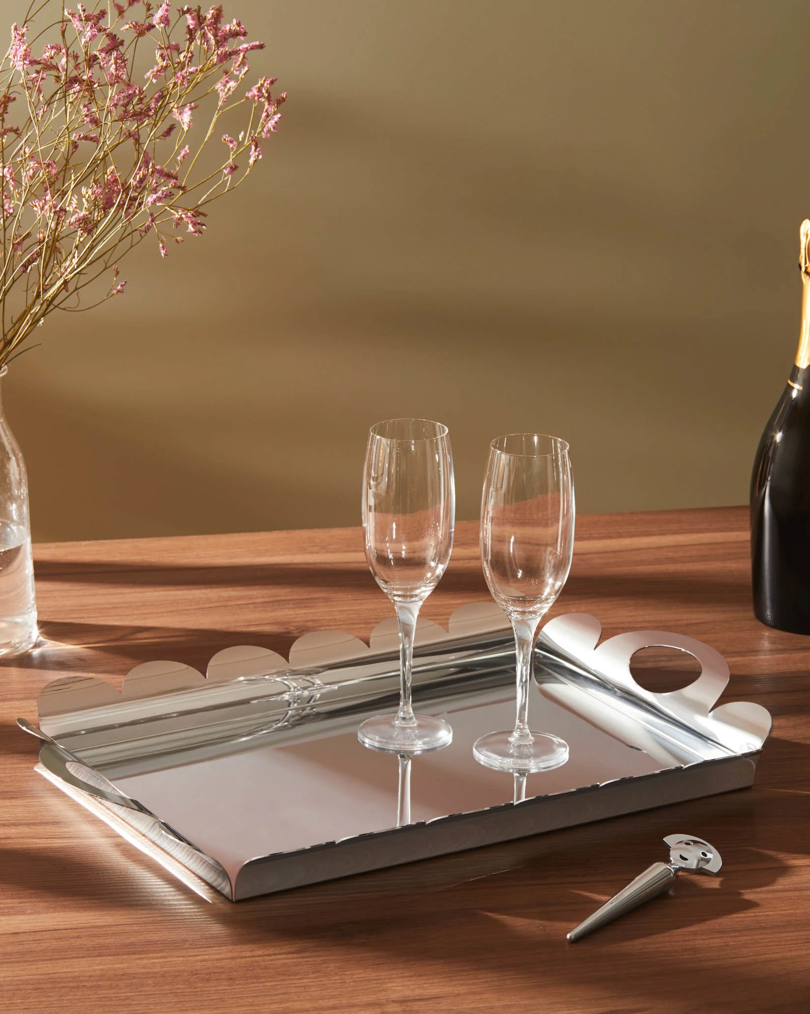 Recinto Rectangular tray with handles Design Alessandro Mendini