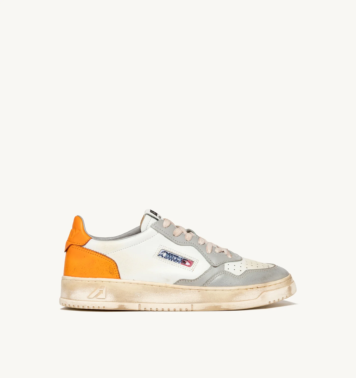 MEDALIST LOW SUPER VINTAGE SNEAKERS IN WHITE, GRAY LEATHER
