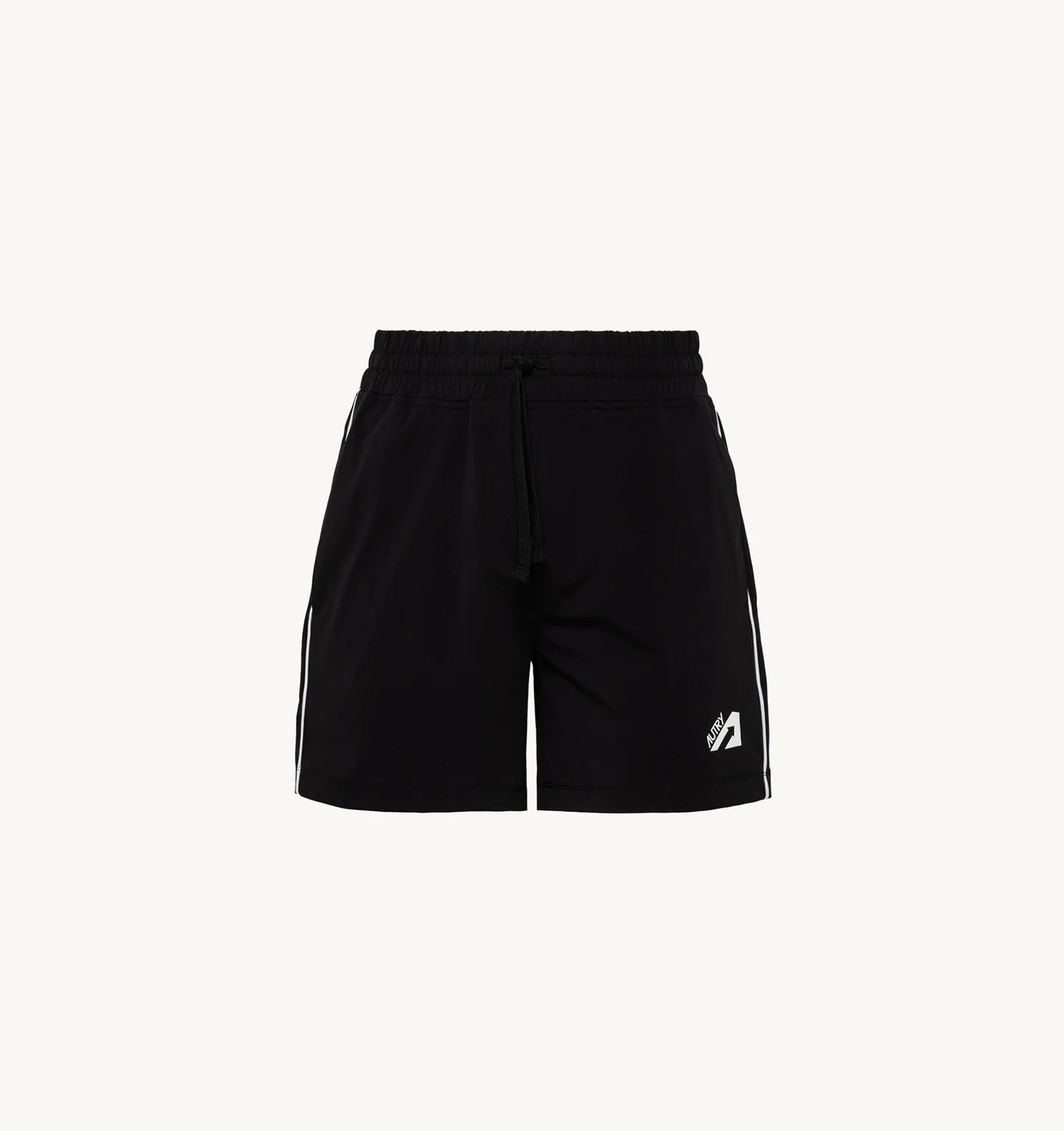 BLACK TENNIS SHORTS WITH CONTRAST PIPING