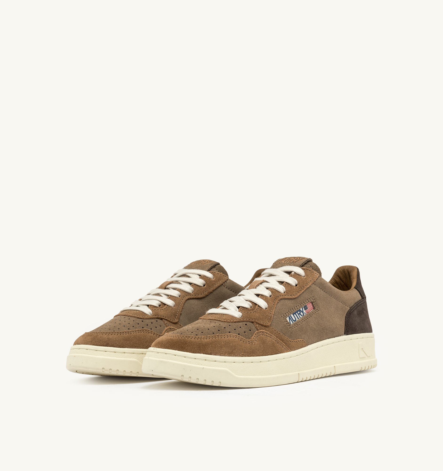 MEDALIST LOW TRICOLOR SNEAKERS IN TEXAS AND MOKA BROWN SUEDE