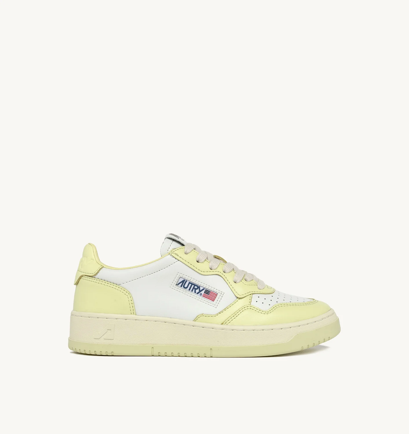 MEDALIST LOW SNEAKERS IN LEATHER COLOR WHITE AND YELLOW