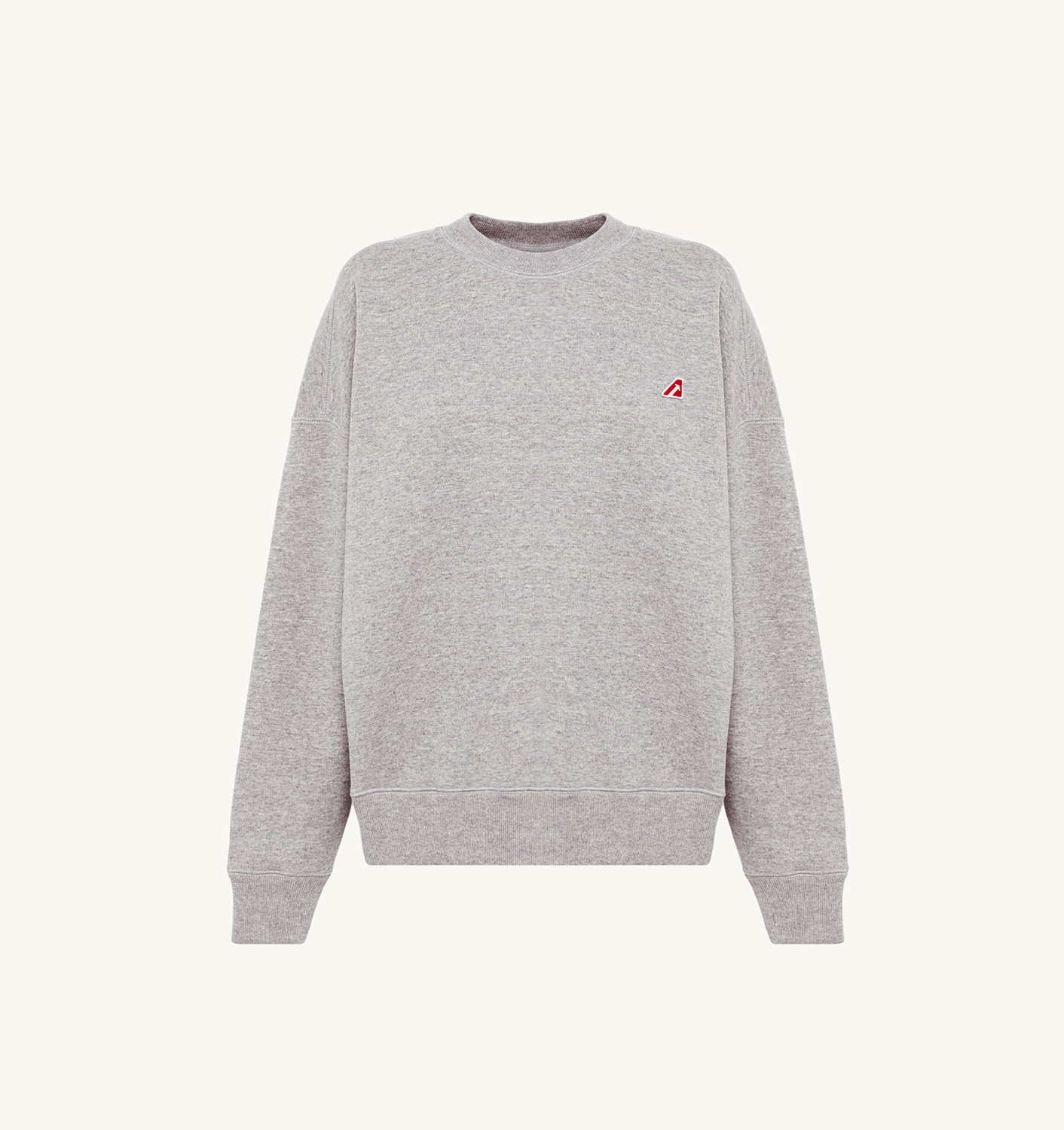 CREW NECK SWEATSHIRT IN GRAY GAUZED COTTON JERSEY