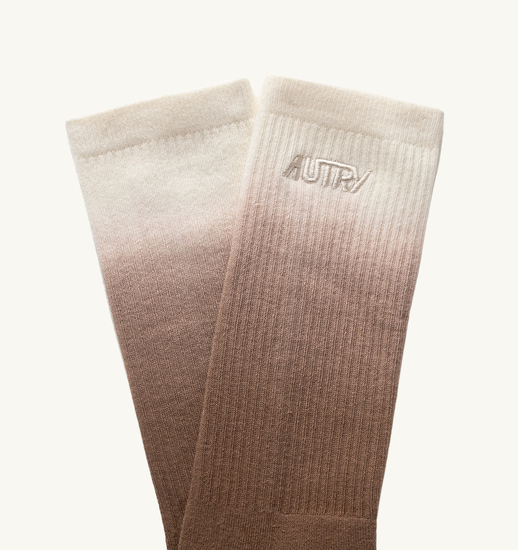 DIP-DYE SOCKS IN BROWN COTTON TERRY