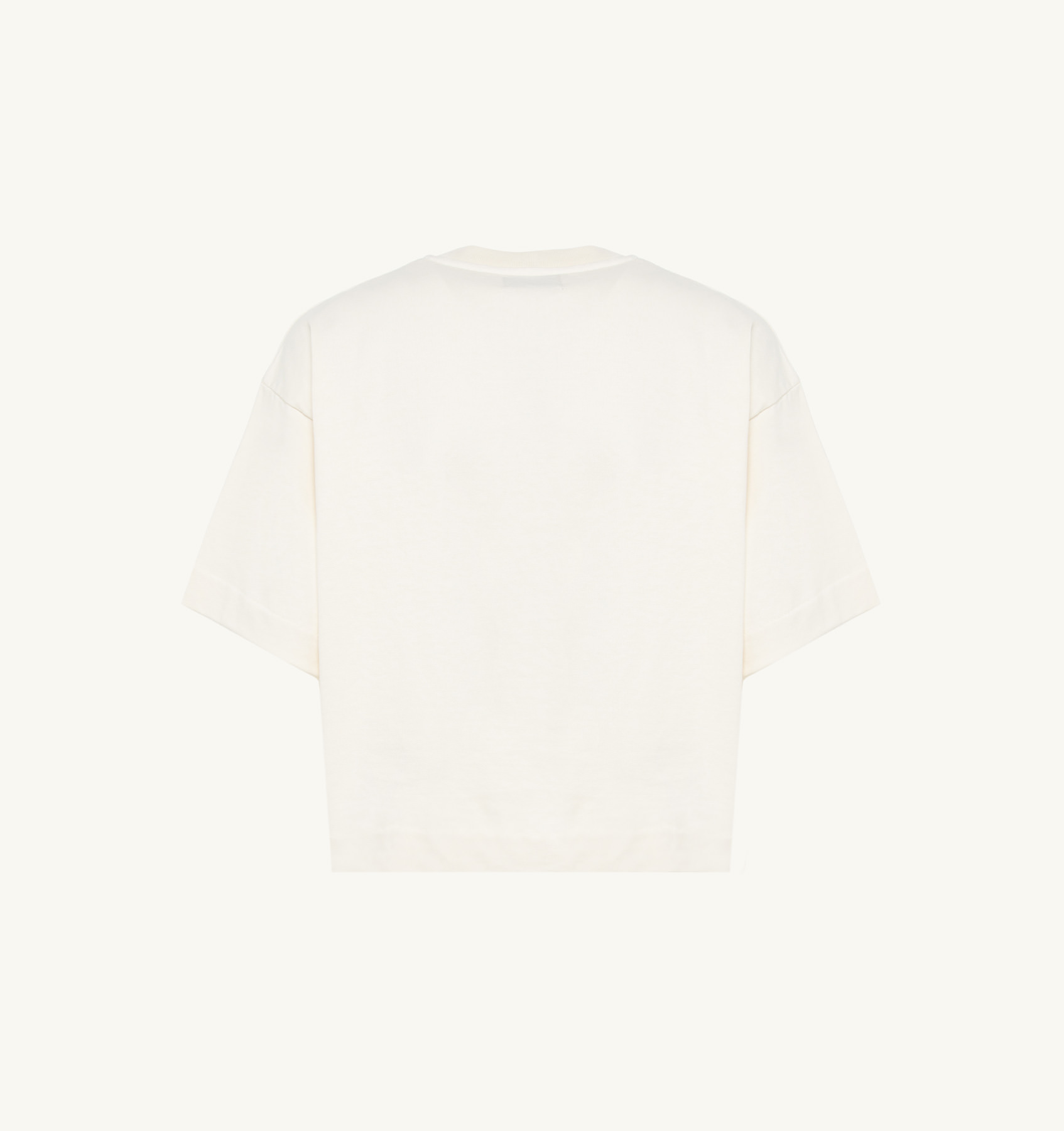 BOXY FIT T-SHIRT IN IVORY WHITE COTTON JERSEY