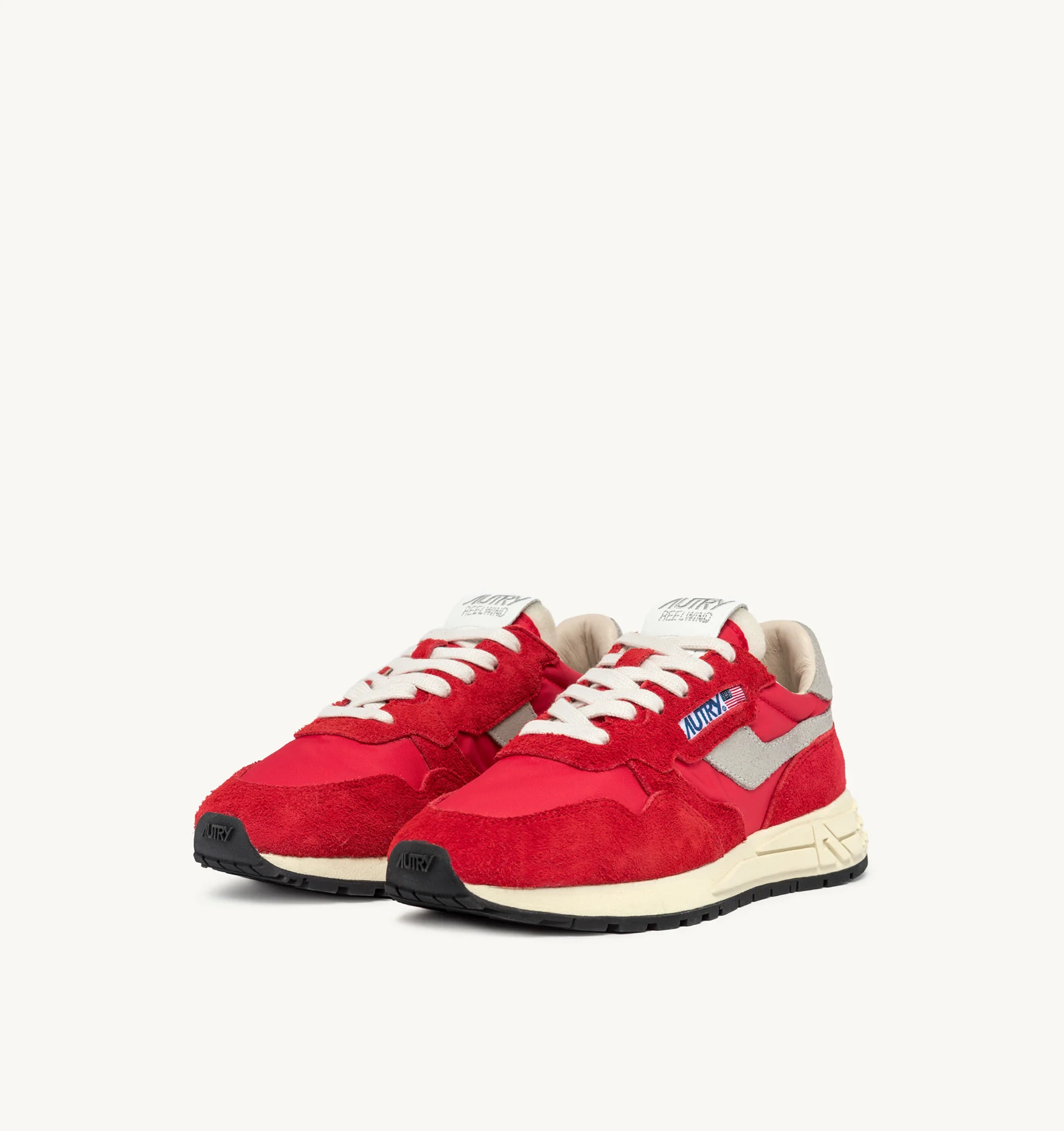REELWIND LOW SNEAKERS IN RED NYLON AND SUEDE